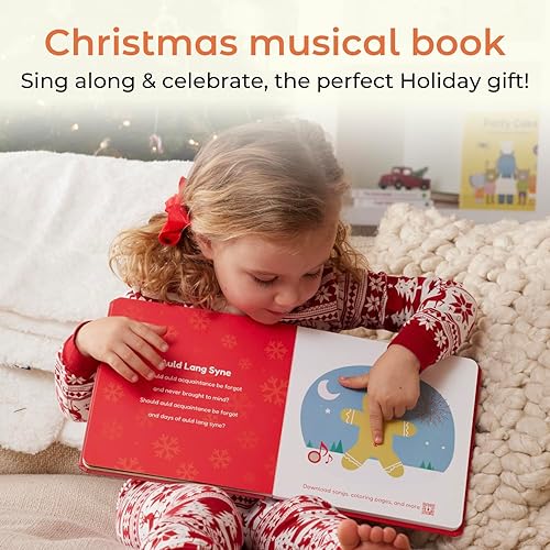 Miniatura 3 de Cali's Books Jingle Bells - Libro musical de Navidad recargable USB-C - Libros interactivos de Navidad para niños y bebés - Libros de sonido para