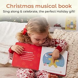 Cali\'s Books Jingle Bells USB-C Rechargeable Christmas Musical Book - Toddler Interactive Christmas Books for Kids and Babies - Sound Books for Toddlers 1-3 - Baby