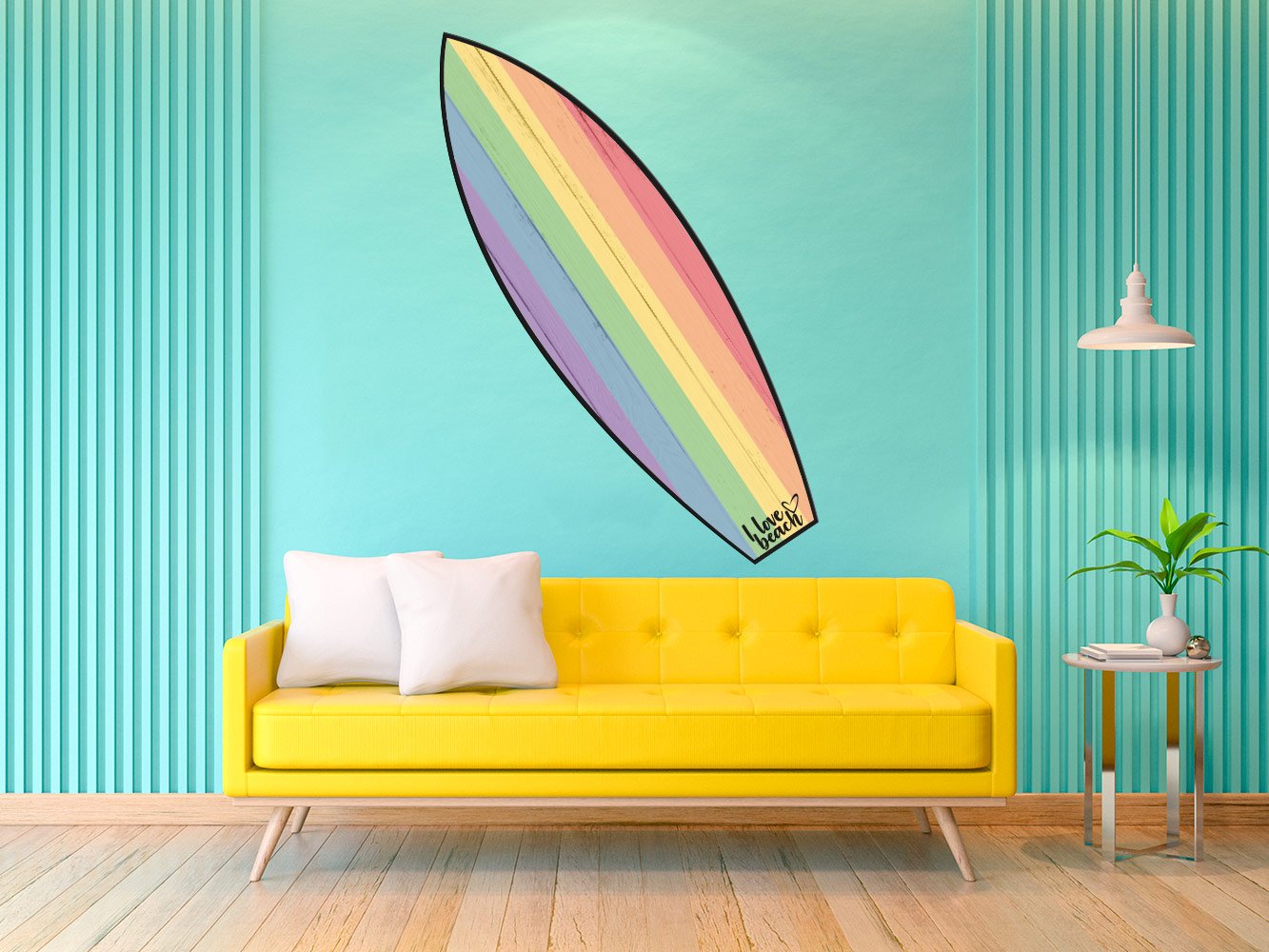 Oedim Tabla de Surf Bandera Orgullo | 100x30cm | Fabricado en Vinilo Adhesivo Resistente y Económico | Pegatina Adhesiva Decorativa de Diseño Elegante