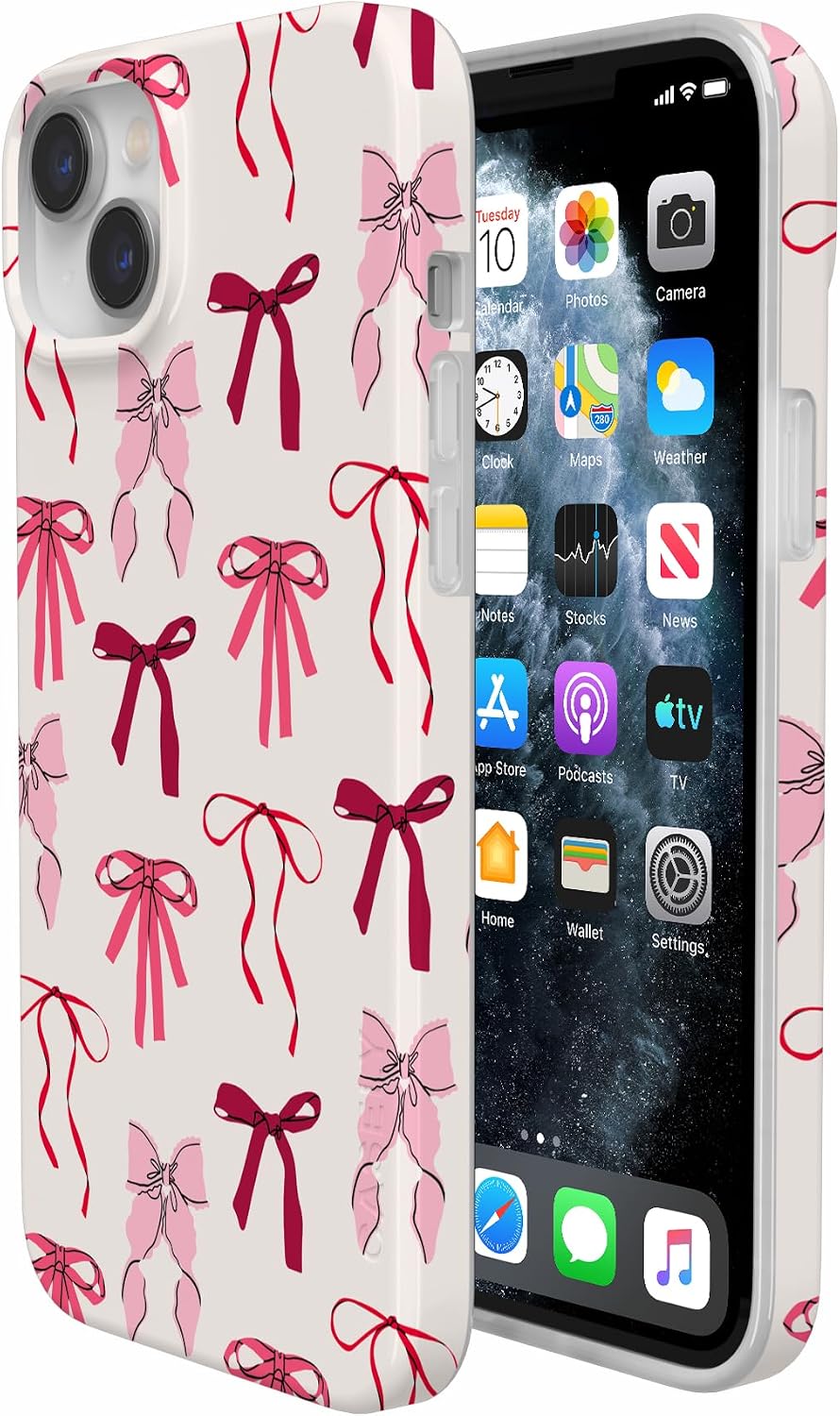 Casely iPhone 14 Plus Case | Lover Girlie | Pink Bows | Compatible with MagSafe | Classic Ultra Slim Design