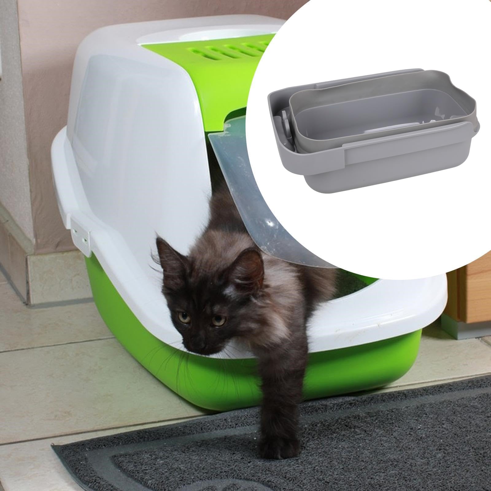 Pieza de repuesto automática para caja de arena para gatos con barrera, rastrillos opcionales para accesorios eficientes de caja de arena