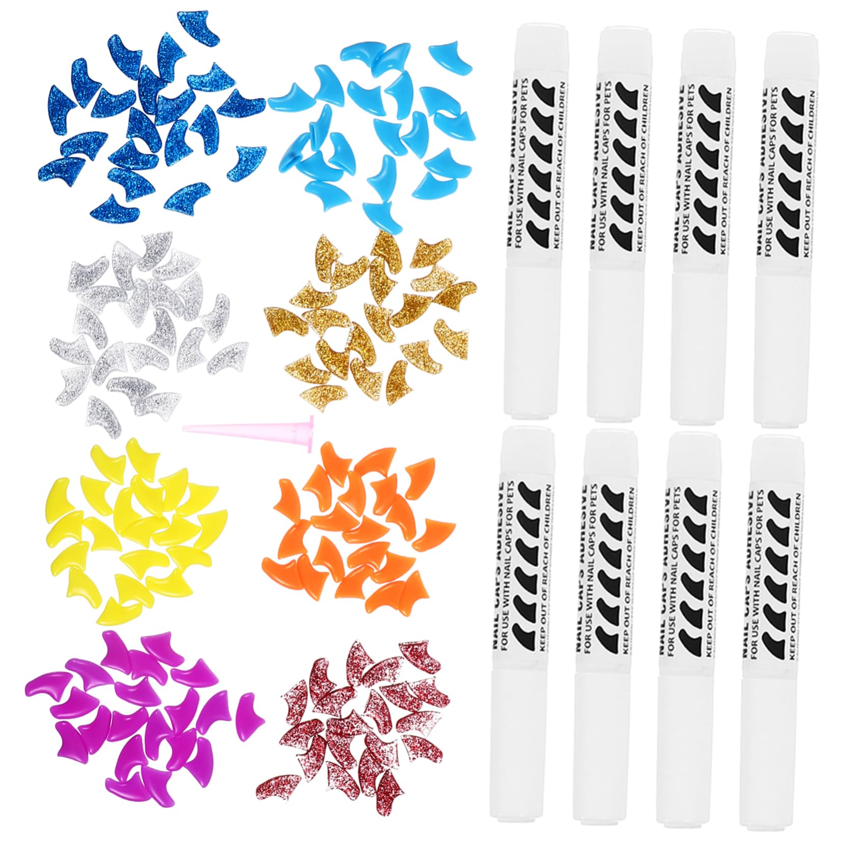 Toddmomy 480 Pcs Ensemble D'Ongles pour Animaux De Compagnie Protecteurs De Griffes De Chat Capuchons D'Ongles De Chaton Pattes De Chat Conseils D'Ongles De Chat Enveloppes D'Ongles Pattes