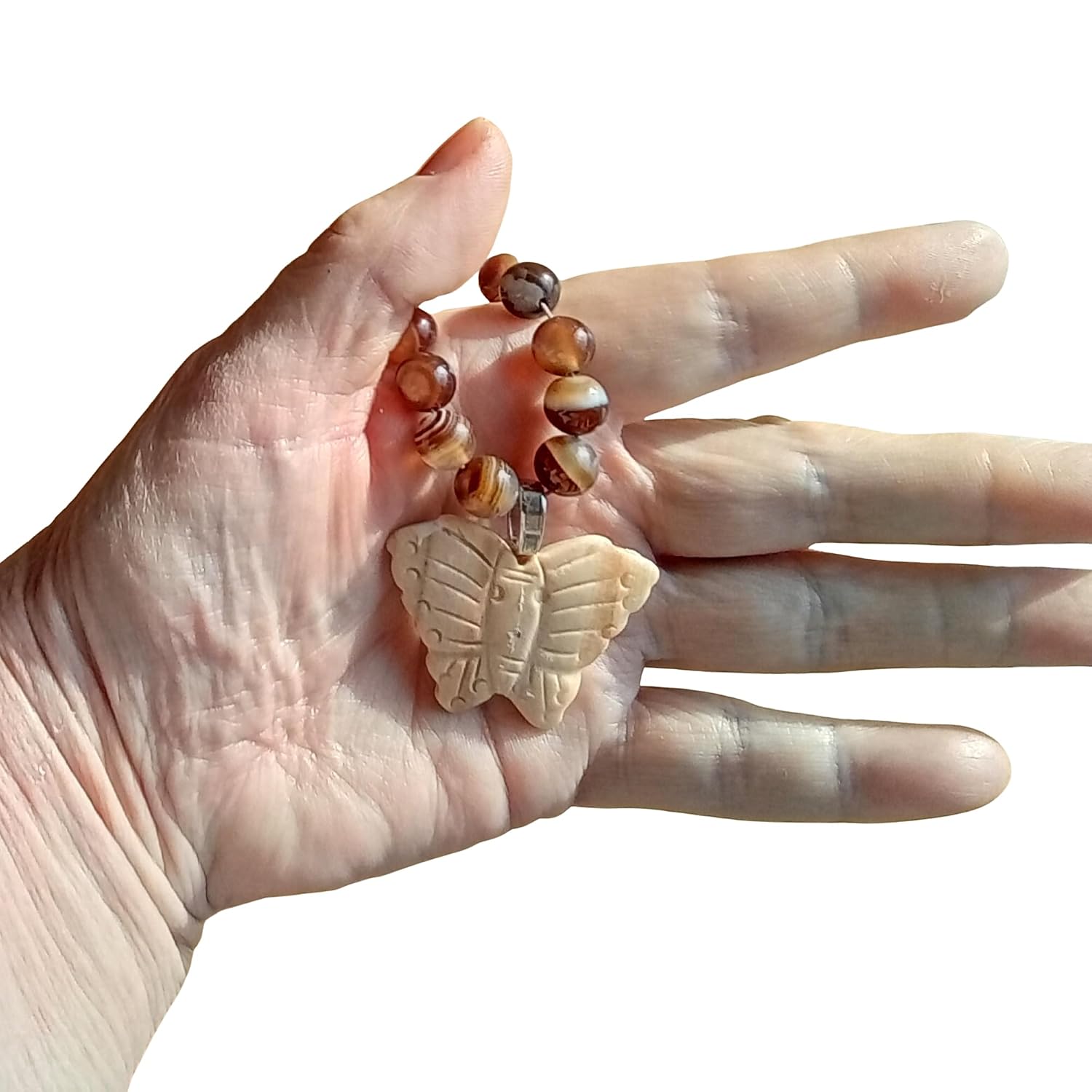 Sardonyx Butterfly Necklace 4281 - Image 5