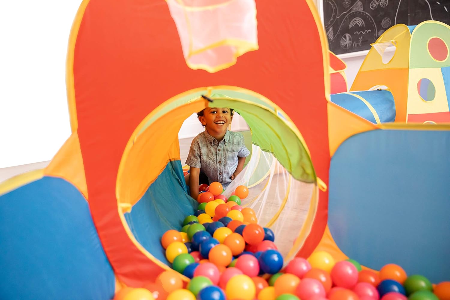 7 Piece Play Tunnel And Tent For Kids | With 4 Dart Balls | Kids Baby Ball Pit For Babies Playhouse For Toddlers Boys Girls | indoor playground for toddlers | Play tunnel For Kids | Balls Not Included : Toys & Games
