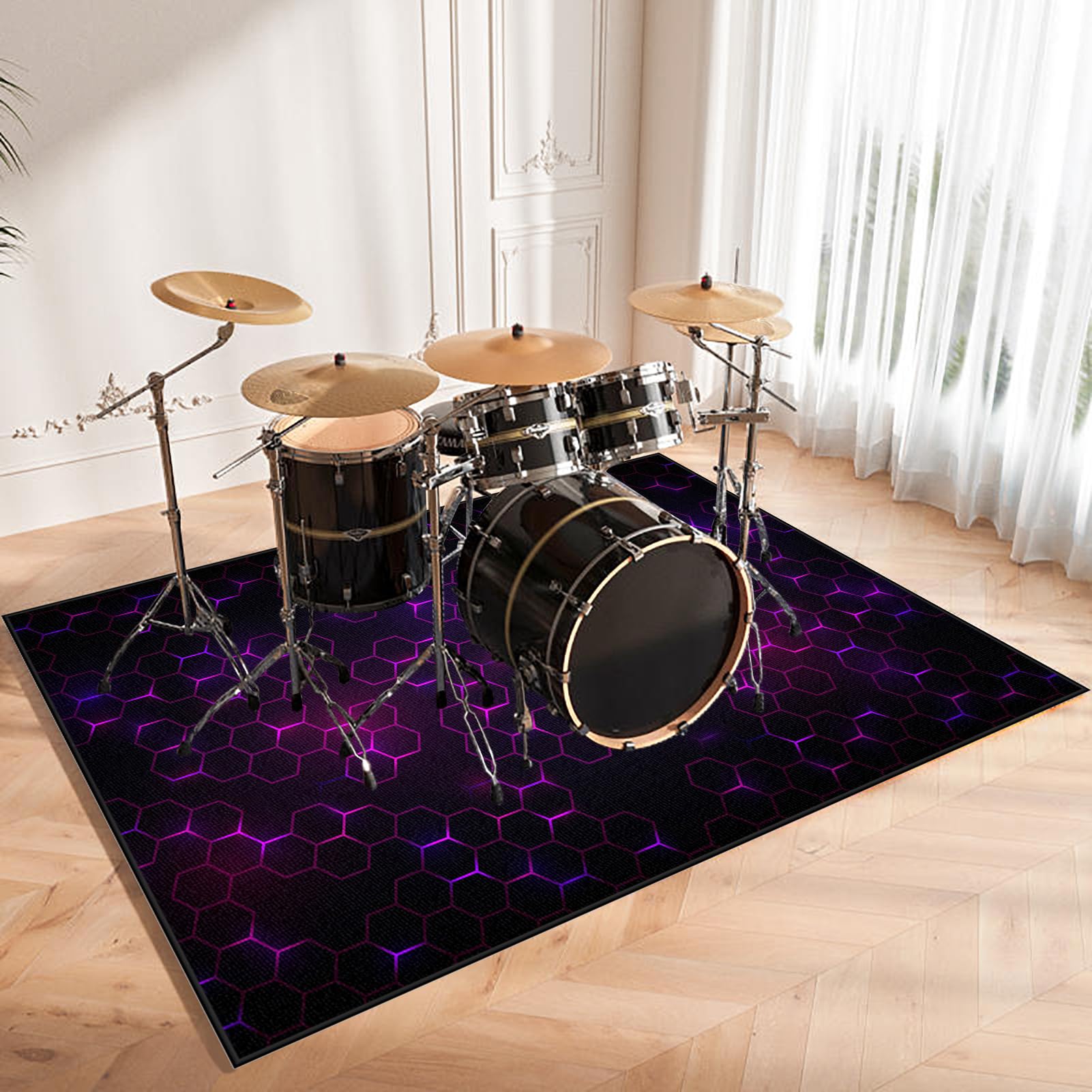 Tappeto Per Batteria Antiscivolo 140x100 Cm - Insonorizzato, Per Batterie Acustiche Ed Elettroniche