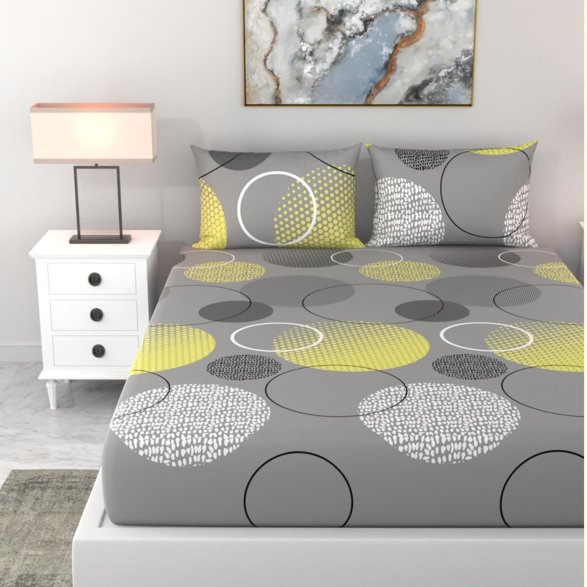 LORETO Linen Bedsheets - 100% Cotton Double Bed Sheet -1