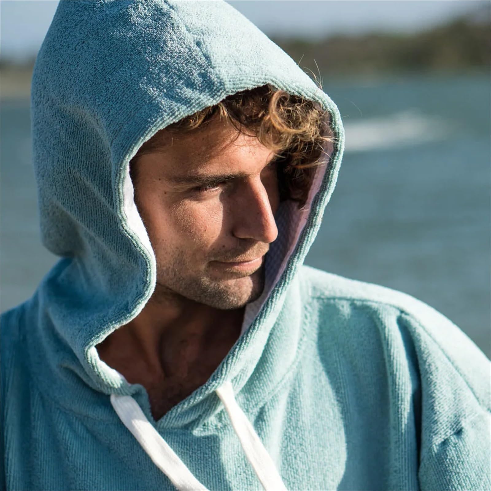 Albornoz con Capucha for Nadar y bucear, Grueso cambiante, Poncho for Mantener el Calor, Toalla de Microfibra, Resistente al Viento Poncho de Playa(Dark Blue 1)