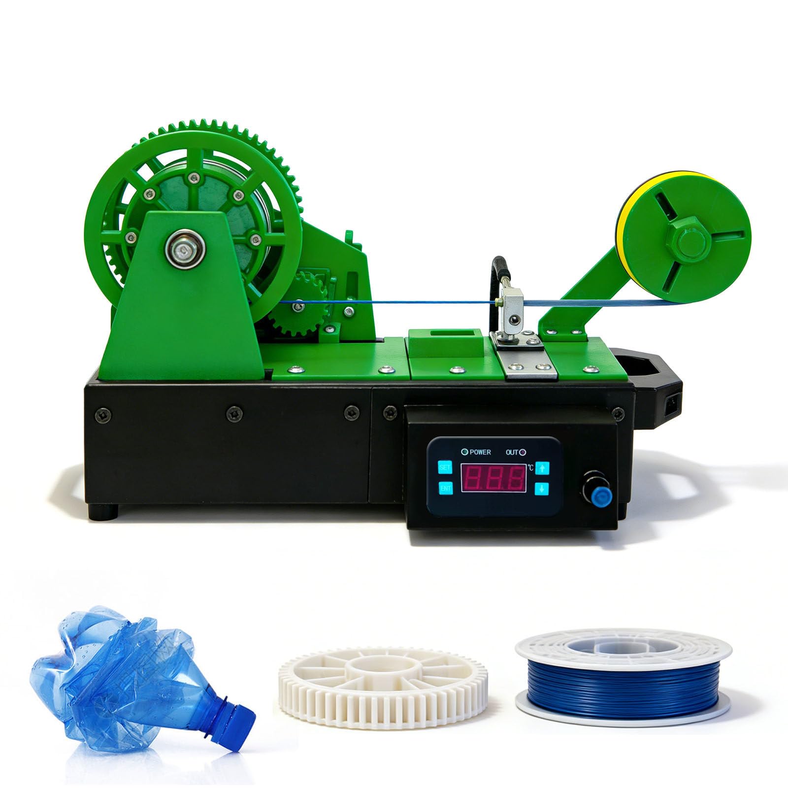 3D-Druck Filament Maker mit Digitalanzeige - Recycling von Kunststoffflaschen in Filament, einstellbare Temperatur und Geschwindigkeit, All-in-One-Recycler und Extruder