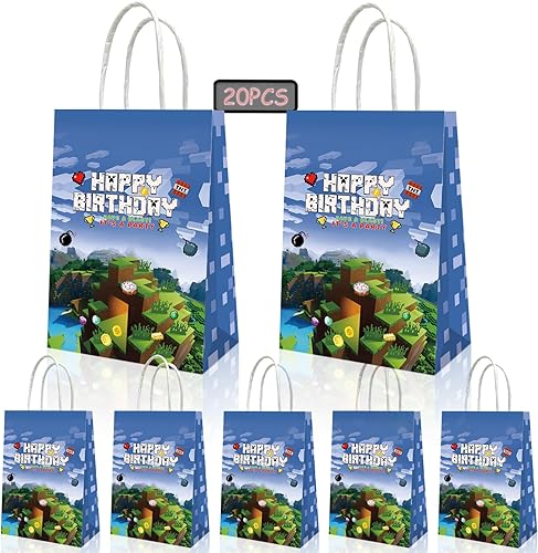 Miniatura 1 de 12 piezas de suministros de fiesta de cumpleaños de bolas rojas y blancas de dibujos animados, bolsas de regalo para fiestas temáticas de juegos