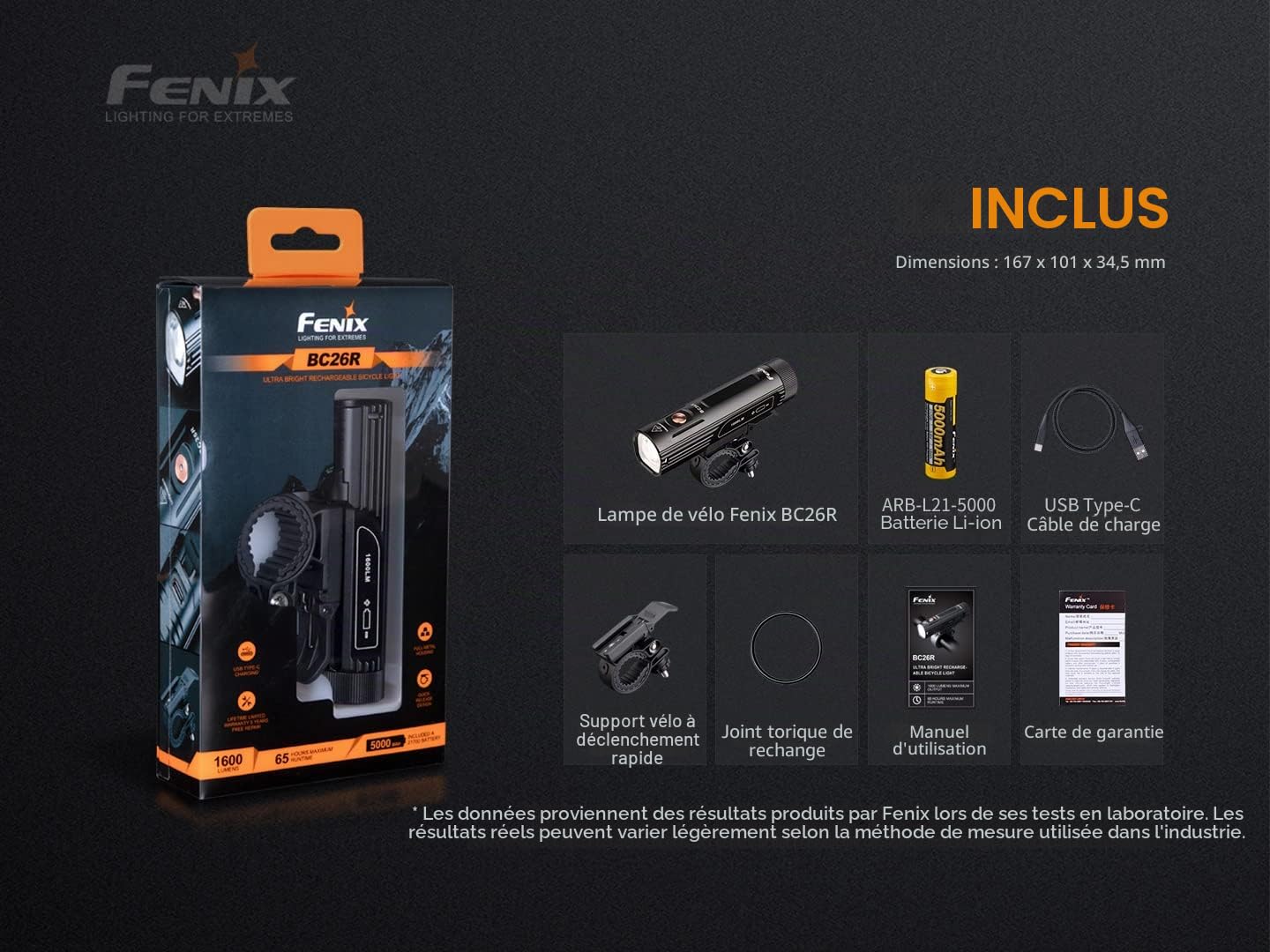 fenix BC26R & BC05R v2 Set de phares Avant et arrière Rechargeables Rouge