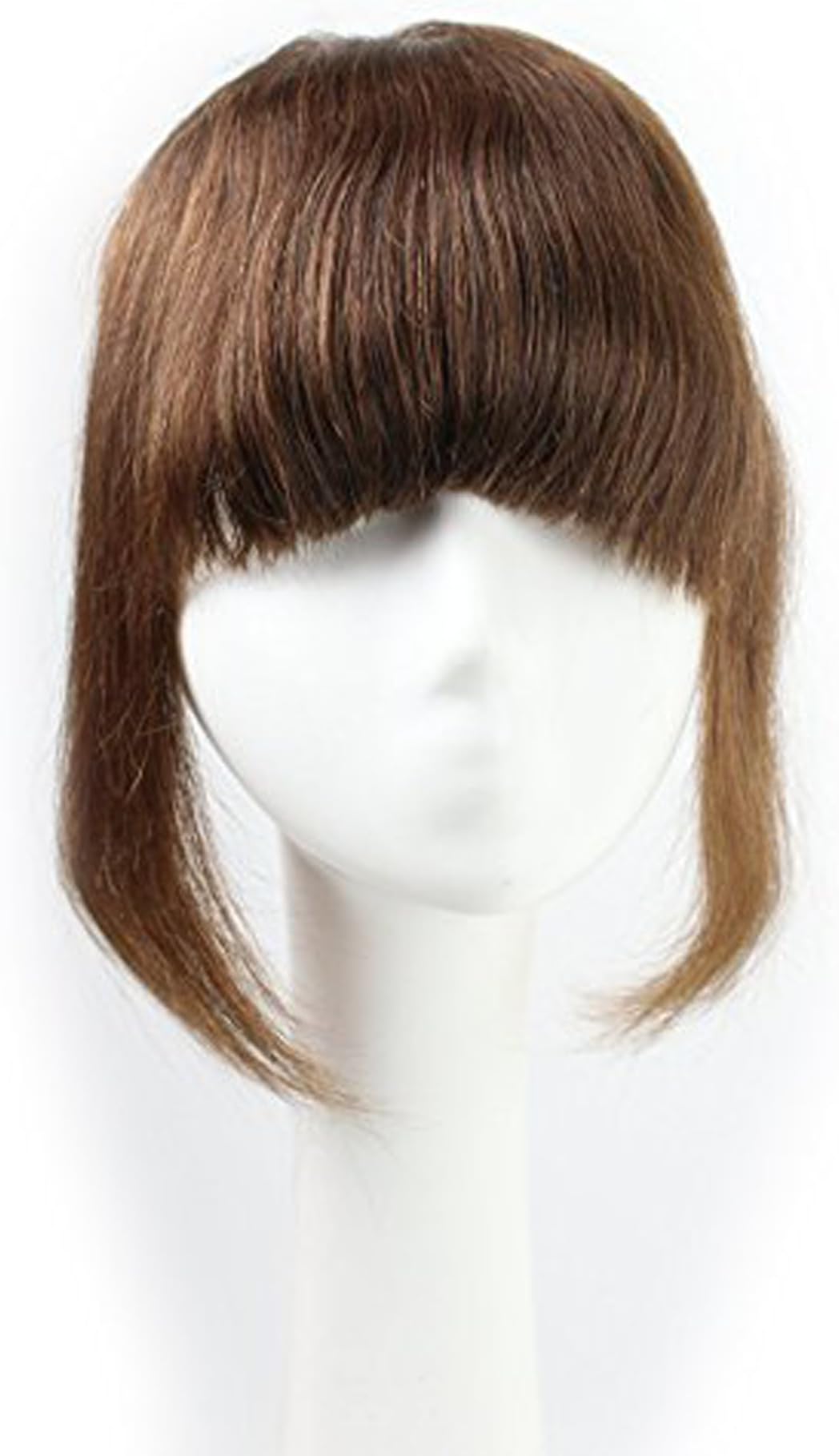 Deewin Brazilian Human Hair Clip-in Hair Bang Fringe Short Straight Hair Extension for Black Women 6-8inch (#4)