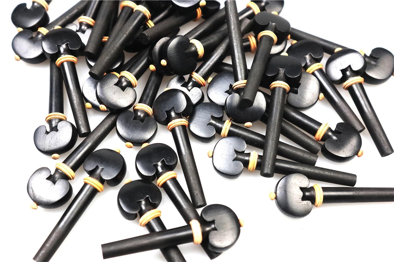 50 pezzi 4/4 chiavi for accordatura di corde violino, avvolgitore for, intarsi in legno ebano, anello in bosso, dimensioni standard