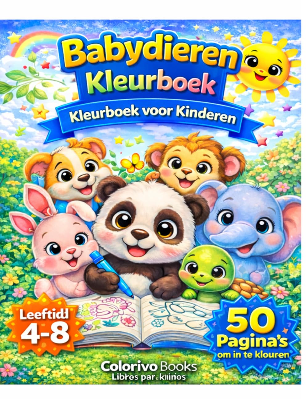 Geweldig Kleurboek voor Kinderen van 4 tot 8 Jaar: Schattige Dieren, Leuke en Gemakkelijke Kleurplaten voor Creatieve Jongens en Meisjes