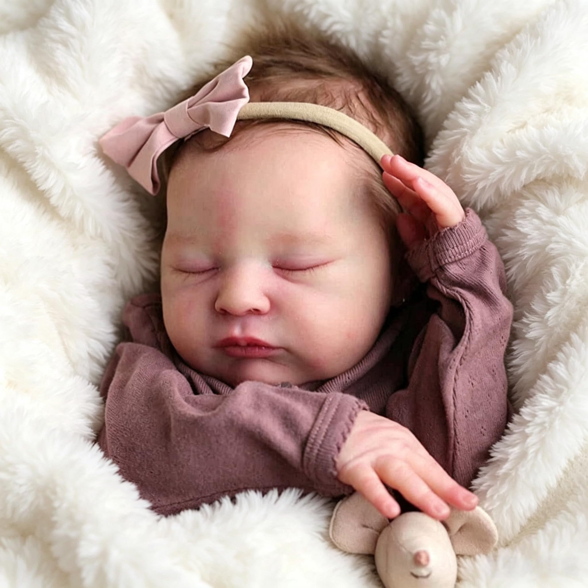 Zero pam Reborn Baby Mädchen 19 Zoll 48 cm Reborn Puppe Mit Haaren Lebensechte Reborn Puppen Aus Stoff Wie EIN Echtes Baby Geschenksets Für Mädchen