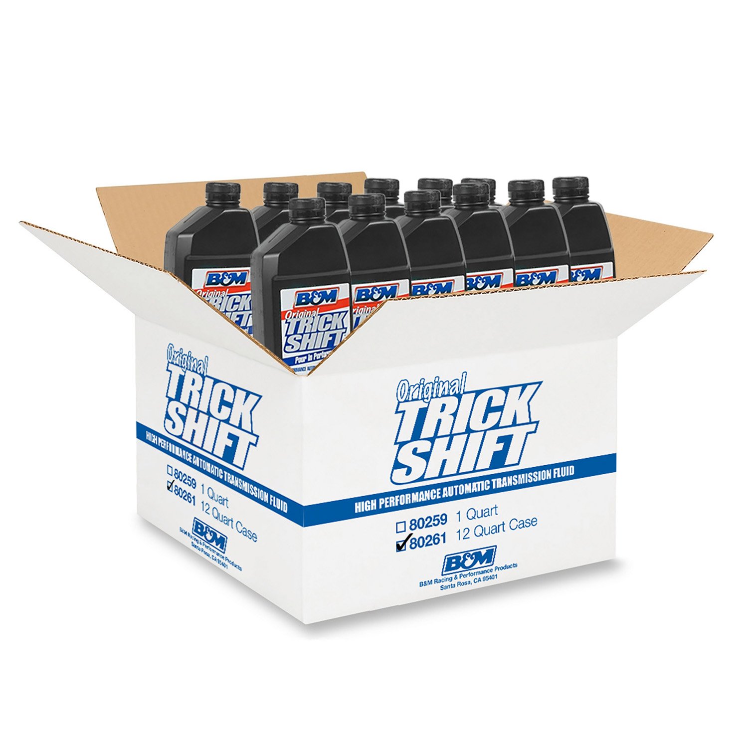 B&M 80261 Trick Shift Automatic Transmission Fluid - Case of 12 Quart Bottles