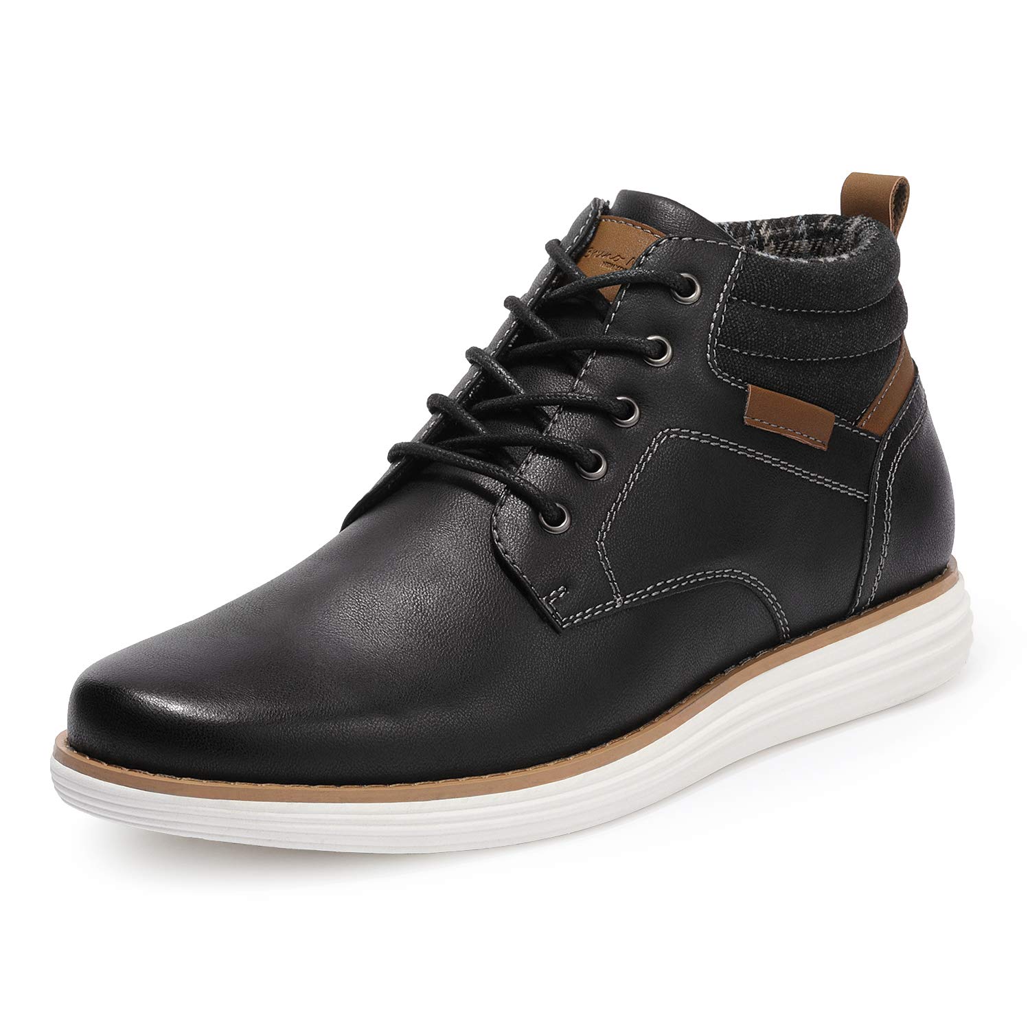 Mens Ankle Boots Lace-Up Causal Boots Mid Top Sneakers Dress Boots for Men