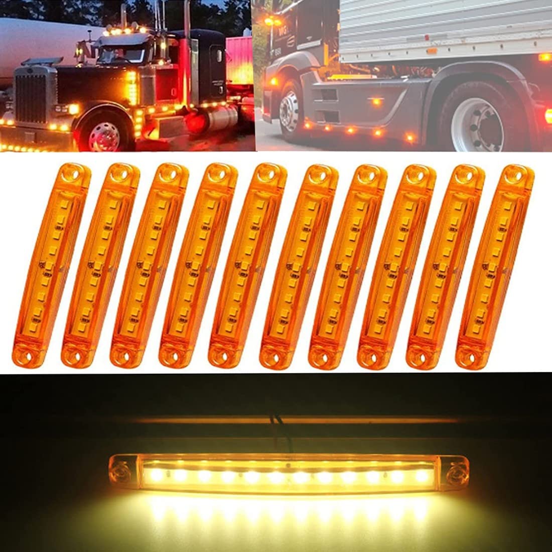 10 pezzi di luci LED per auto, luci a LED per ruote, luci per auto, camion, carrello da golf, UTV, ATV fuoristrada, giallo