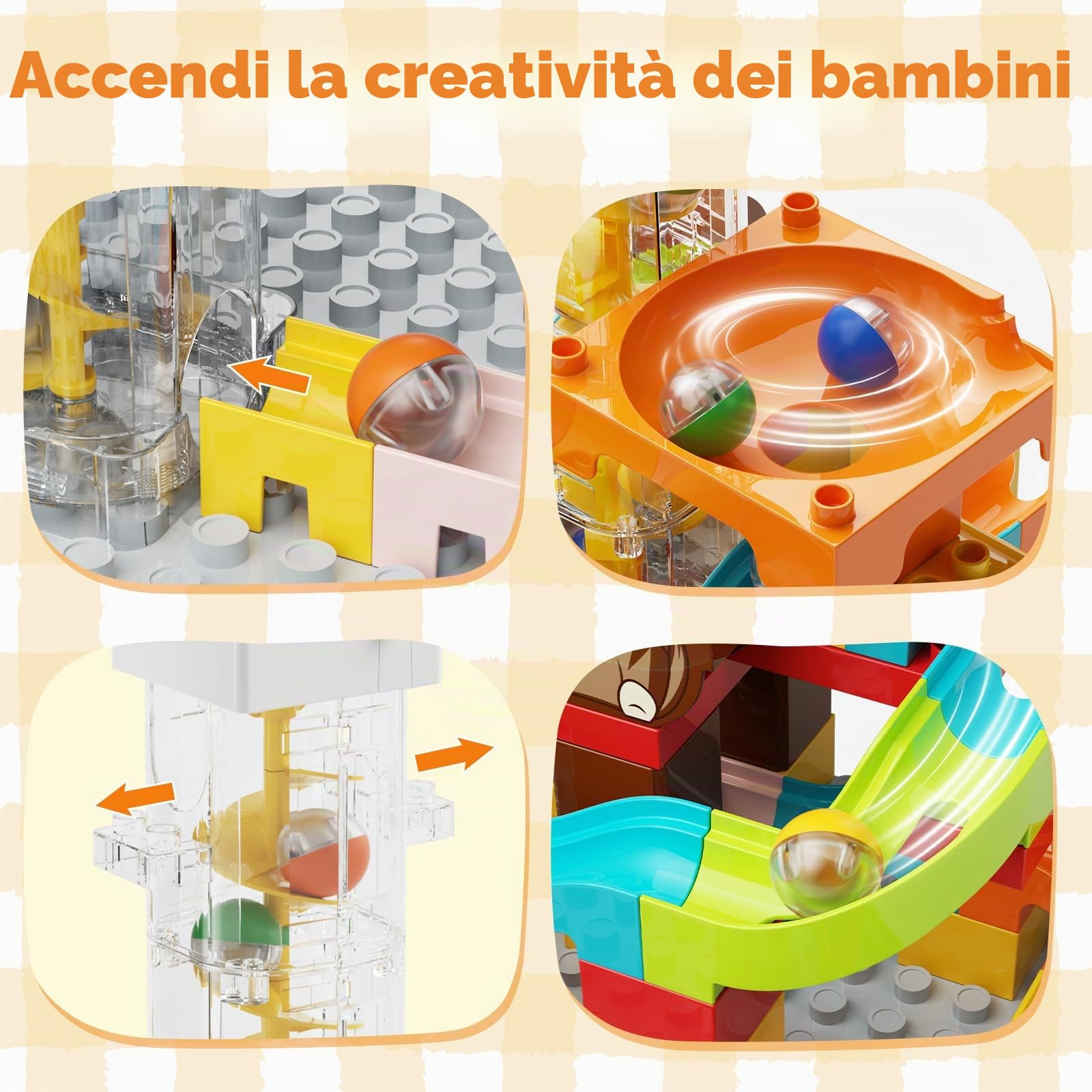 Pista di marmotta giocattolo con ascensore motorizzato - Kit di costruzione Perpetuum mobile STEM per bambini