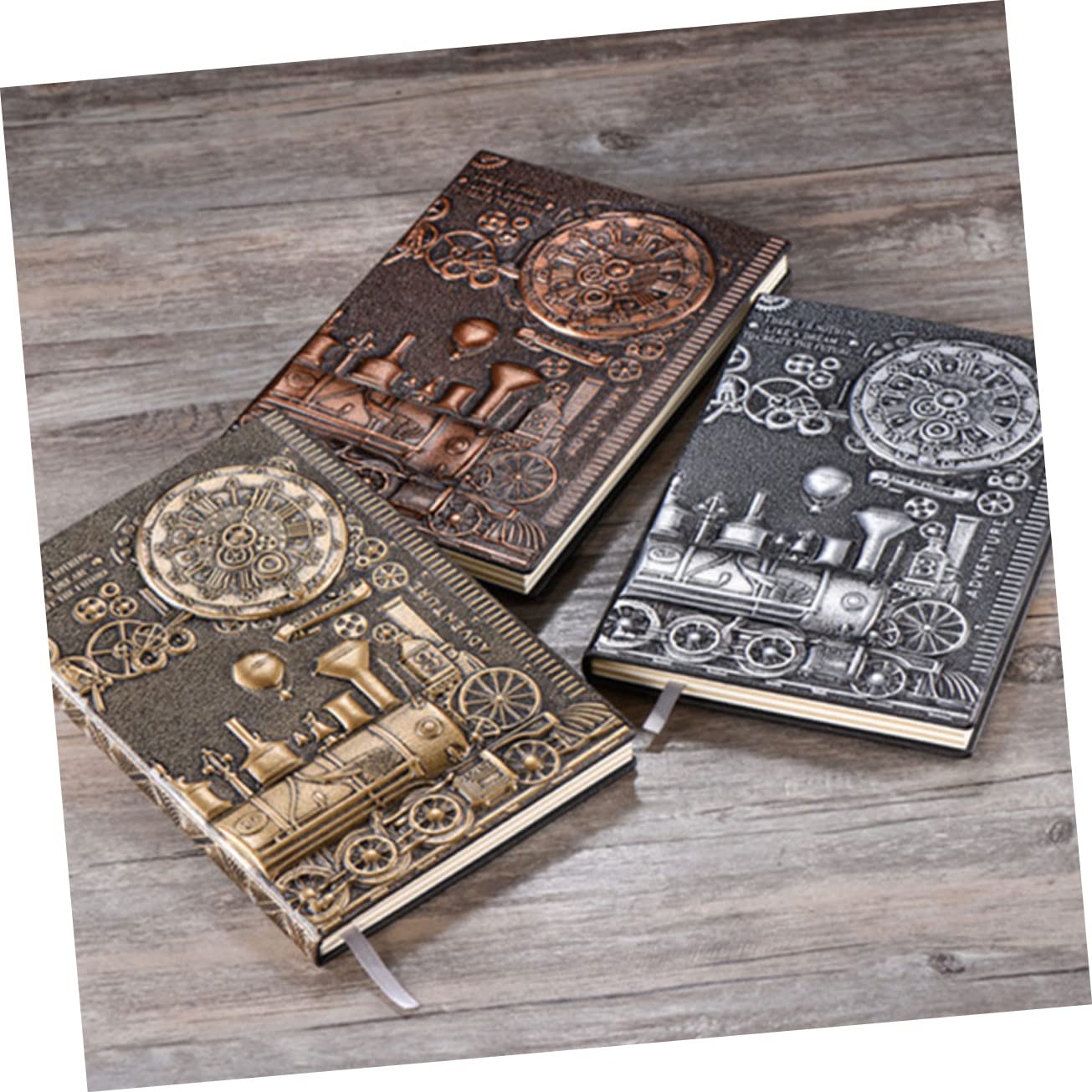 Rouge Carnet de Notes A5 PU Motif Vintage Gravé, Rigide