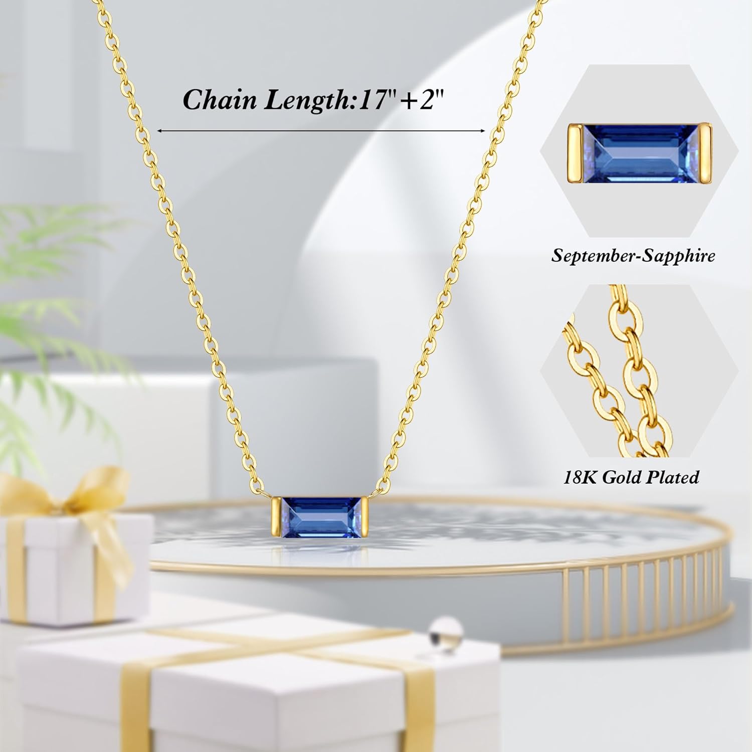 JSJOY Gold Birthstone Necklace for Women Dainty Birthstone Pendant Necklace for Teens Birthday Gifts Jewelry for Mothers Wife Grandma Graduation Gifts for Teenagers - Image 4