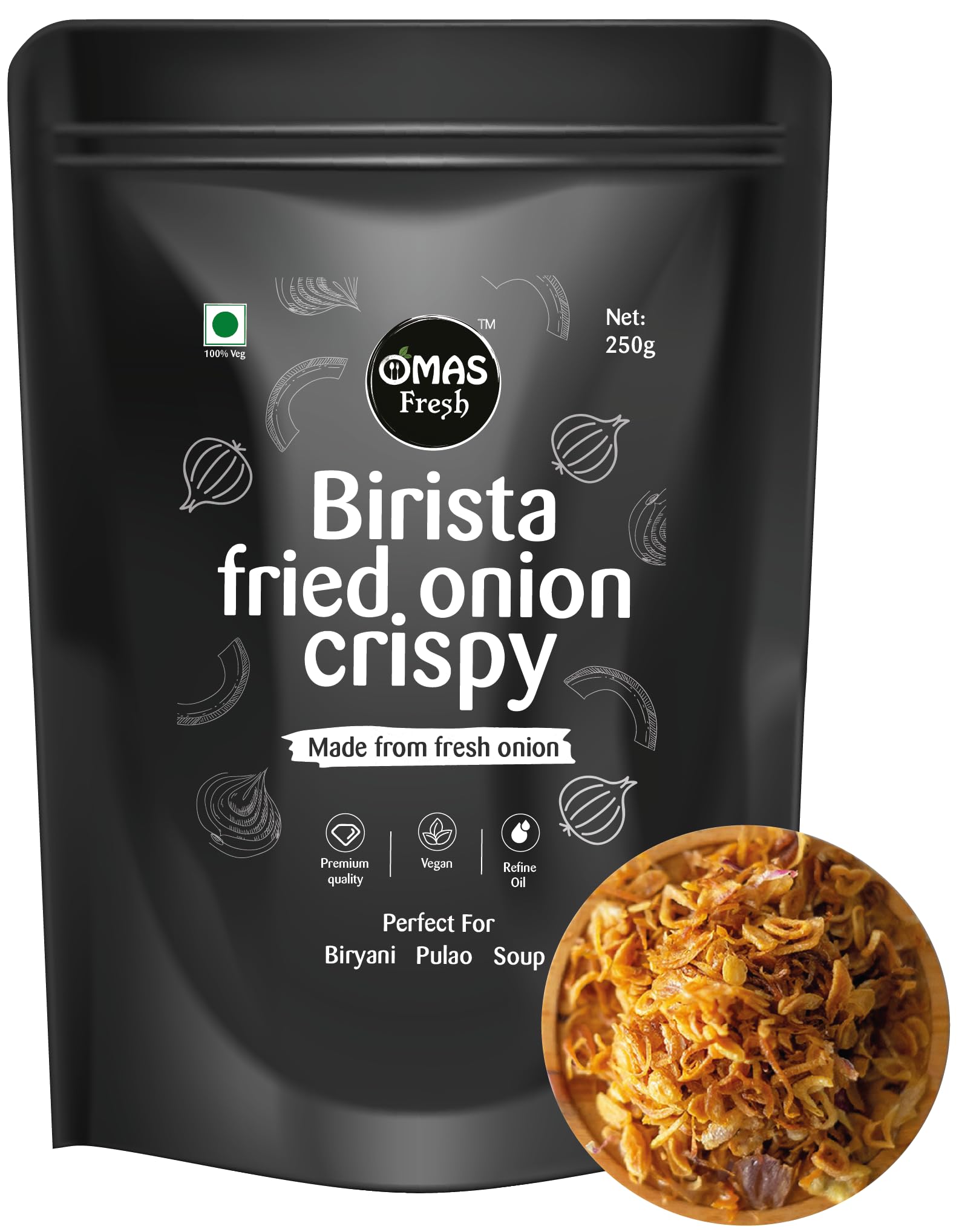 See full amazon price history chart for Omas Fresh Fried Onion Birista | Onion Flakes 250g (Fried in Sunflower Oil) Ready to use | Use it as a crispy garnish over your Soups, Biryanis or just as a side dish to meals | No Added Preservatives Omas Fresh Fried Onion Birista | Onion Flakes 250g (Fried in Sunflower Oil) Ready to use | Use it as a crispy garnish over your Soups, Biryanis or just as a side dish to meals | No Added Preservatives (B092FVM2K9) Amazon Price History, Amazon Price Tracker