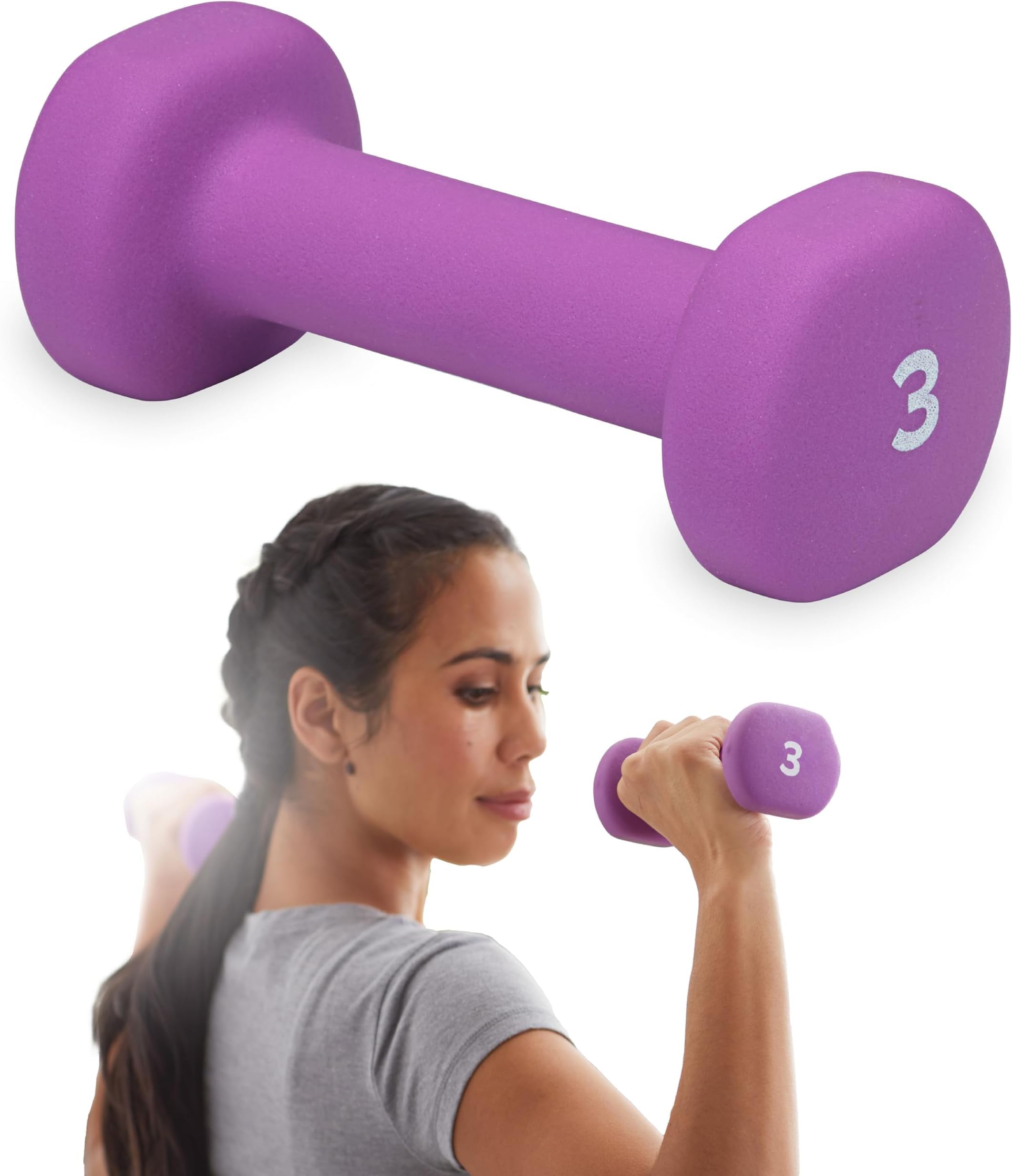 Gaiam Dumbbell Hand Weight (Sold in Singles) - Neoprene Coated Exercise &amp; Fitness Dumbbell for Home Gym Workouts and Strength Training - Free Weights for Women and Men