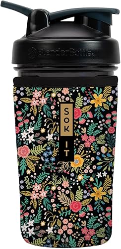 Miniatura 17 de Funda aislante de neopreno para botella mezcladora de proteínas Sok It BotlSok (Jardín inglés de picnic, se ajusta a botella mezcladora de 28 oz)