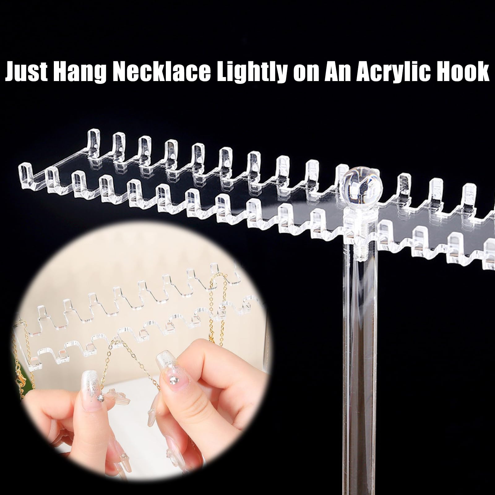 Porta Orecchini In Acrilico Trasparente - Con 16 Ganci, Doppio Strato - Foto 12