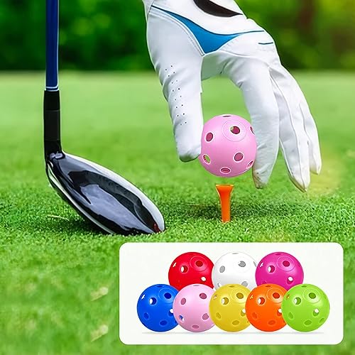 Miniatura 11 de XIPEGPA Pelotas de golf de práctica de 1.614 in de plástico de flujo de aire hueco, campo de conducción, práctica de columpio, uso en interiores