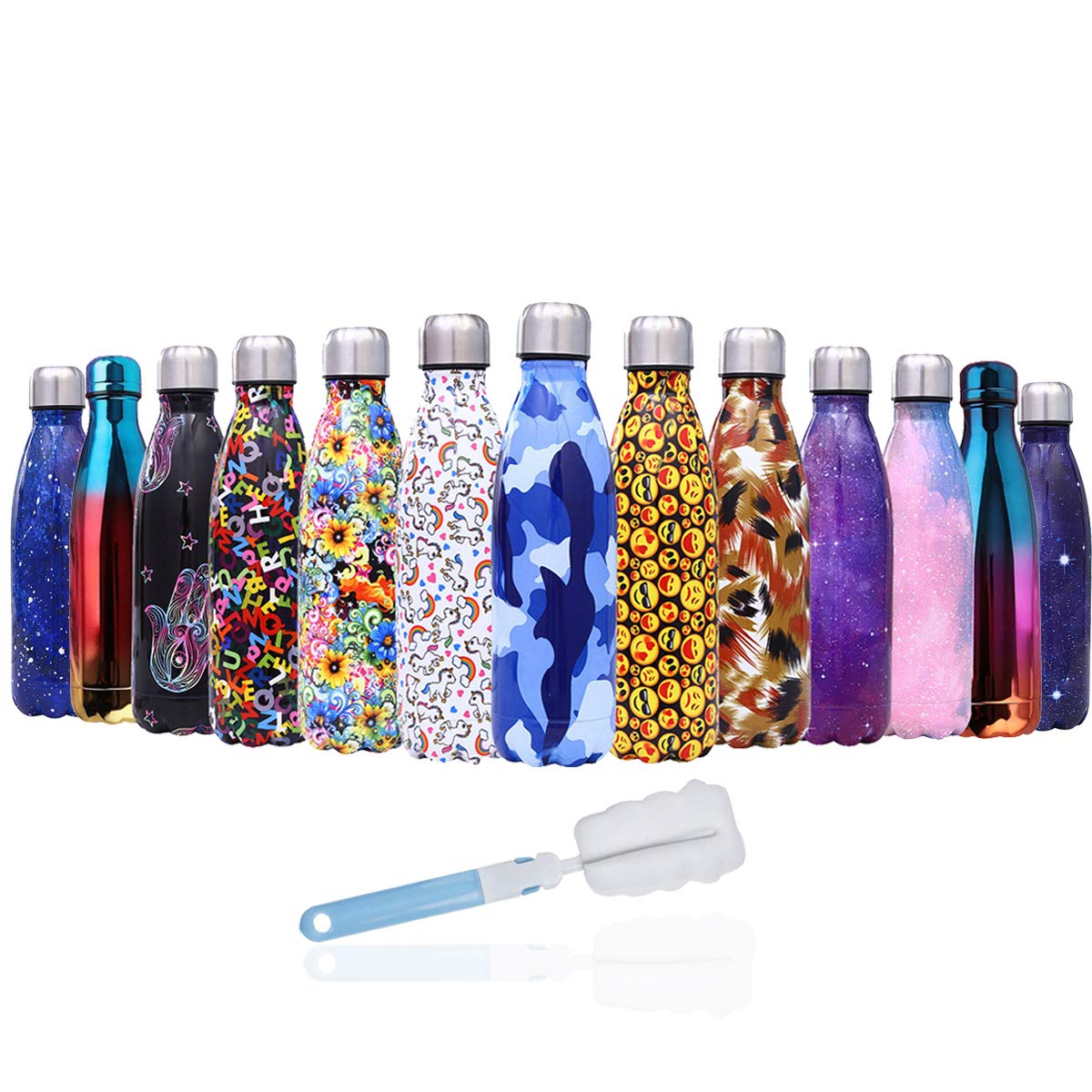 U-Max Water Bottle 500ml,Stainless Steel,Double Walled Insulated Vacuum No Leaking Drink Flask,Reusable Thermos Cup Kettle,Keep Tea Hot Water Cool,for Outdoor Sport Camping Hiking Cycling Travel