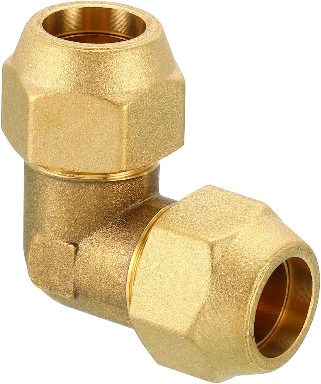 PATIKIL 3/4" x 3/4" Brass Pipe Fitting, Flare 90 Degree Elbow Tube Fitting Pipe Adapter Connector with Nut for Air Conditioner Refrigeration Plumbing