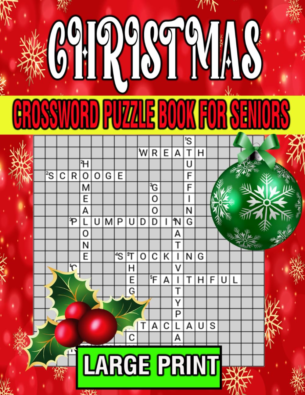 Christmas Crossword Puzzle Book For Seniors Large Print Large Prints