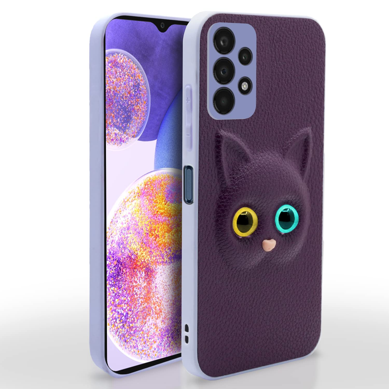 Pikkme Samsung Galaxy A23 4G / A23 5G Back Cover for Girls | Cute Cat Leather Finish | Soft TPU | Case for Samsung Galaxy A23 4G / A23 5G (Purple) (B0B931TJFB) Amazon Price History, Amazon Price Tracker