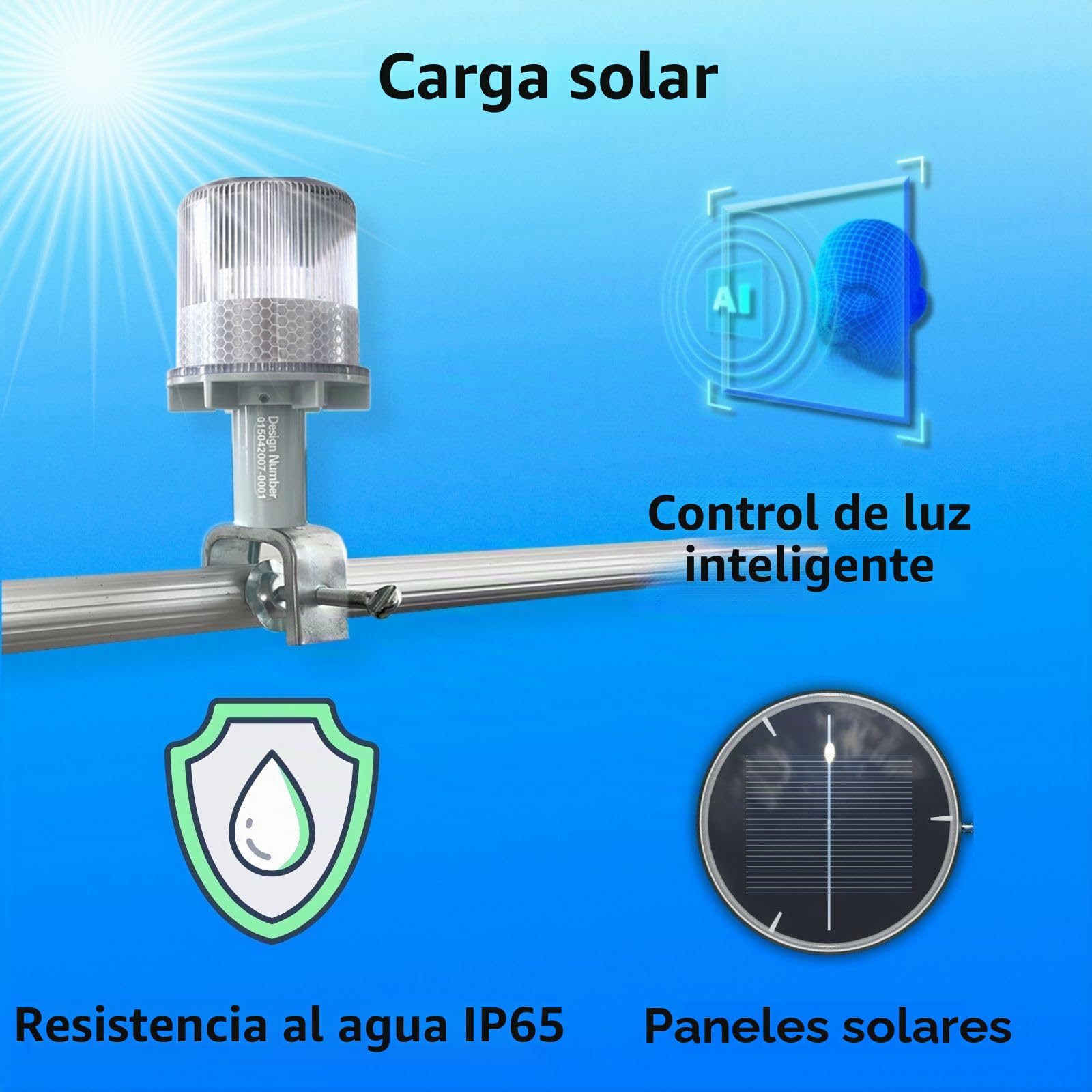 Cloud Fire Luz de navegación solar para barcos, luz de ancla para barcos con 3 modos de iluminación, luces de señalización de 360°, diseño impermeable IP65 para veleros, advertencia de calles