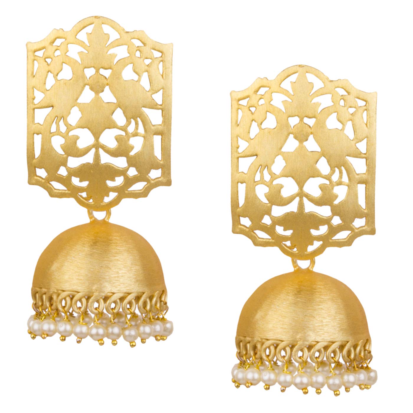 Piah Fashion Marvelous Matt Gold Designer Jhumkhi With White Pearl Earring For Women & Girls (B07NGN5ZG6) Amazon Price History, Amazon Price Tracker