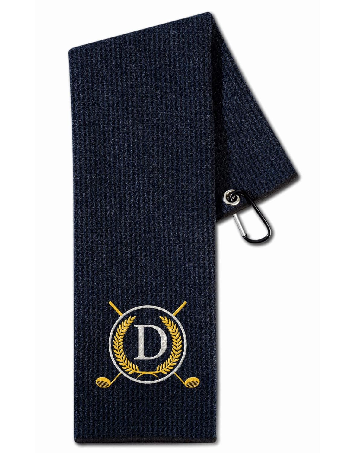 CybGene Golf Towel with Monogrammed Embroidery, Initial Golf Gifts, Personalized Golf Accessory for Men, Women on Birthday, Retirement, Microfiber Golf Towel, Black-D — image 1