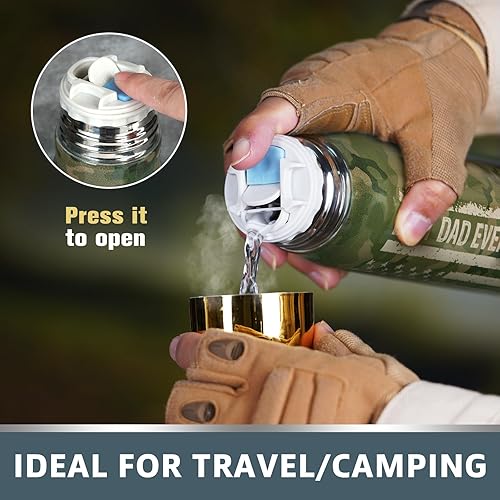 Miniatura 8 de Regalos para papá que no quiere nada, regalos para papá para Navidad de parte de hija e hijo, vaso de camuflaje de bandera estadounidense de 17