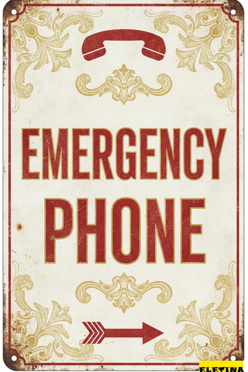 Personalized Sign for Man Cave Emergency Phone Wall Decor Metal Warning Metal Poster Caution Warning Beware Metal Plaque Yard Road Street Outdoor Driveway 8x12in Private Property Decorative
