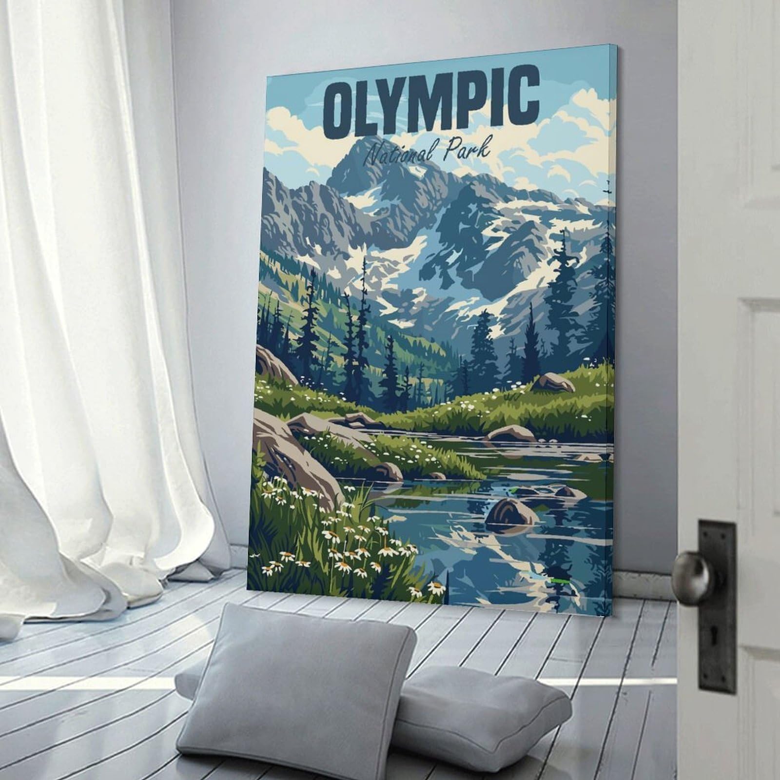 Junmoney Home Decor Wall Art Olympic National Park, 08x12inch(20x30cm), for Flats, Guest Rooms Or Compact Rooms, Wall Decor with Flexible Room Appeal