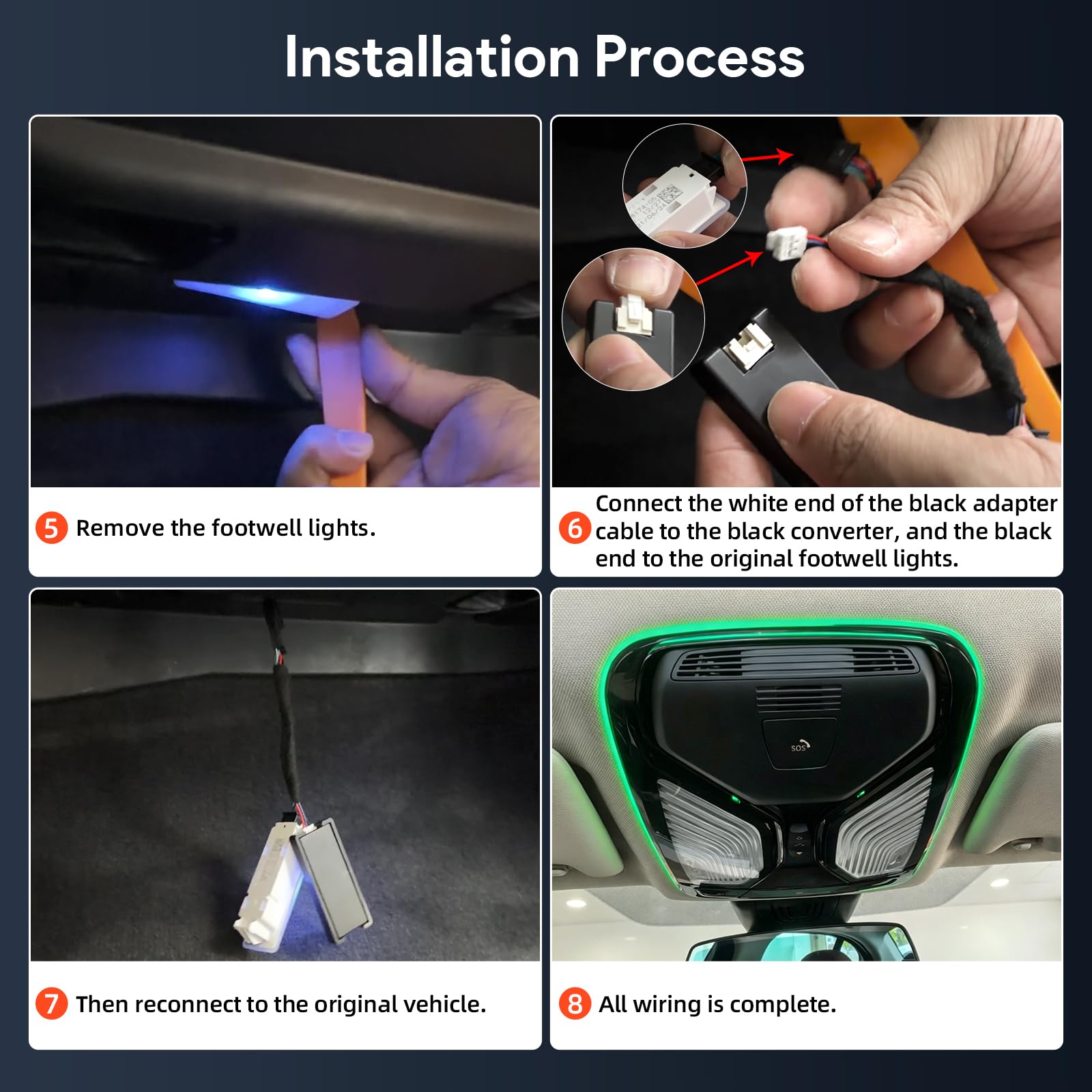 Iluminación interior de lectura, luz ambiental L – Versión L para BMW 3 4 Series i3 i4 G20 G22 G28 G26 G30 G32 X3, X4 iX3 G01 G02, Plug‑and‑Play lámpara de repuesto para vehículos