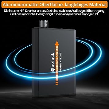 Neoteck 3.5mm Headphone Amplifier Two Stage Gain Switch Portable HiFi Headset Amplifier Aluminum Matte Finish