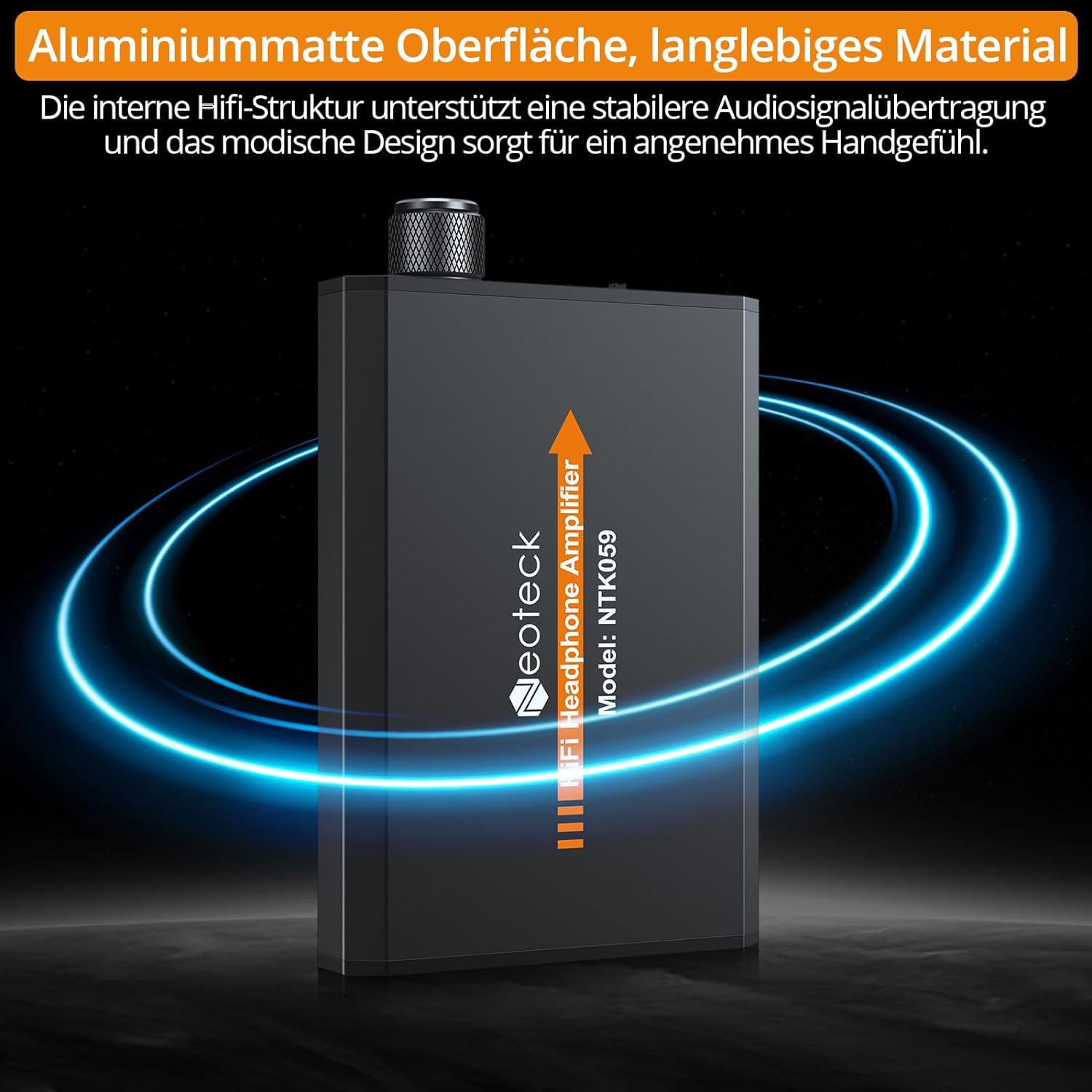 Neoteck 3,5 mm Kopfhörer-Verstärker, zweistufiger Verstärkungsschalter, tragbarer HiFi-Headset-Verstärker, Aluminium-matte Oberfläche
