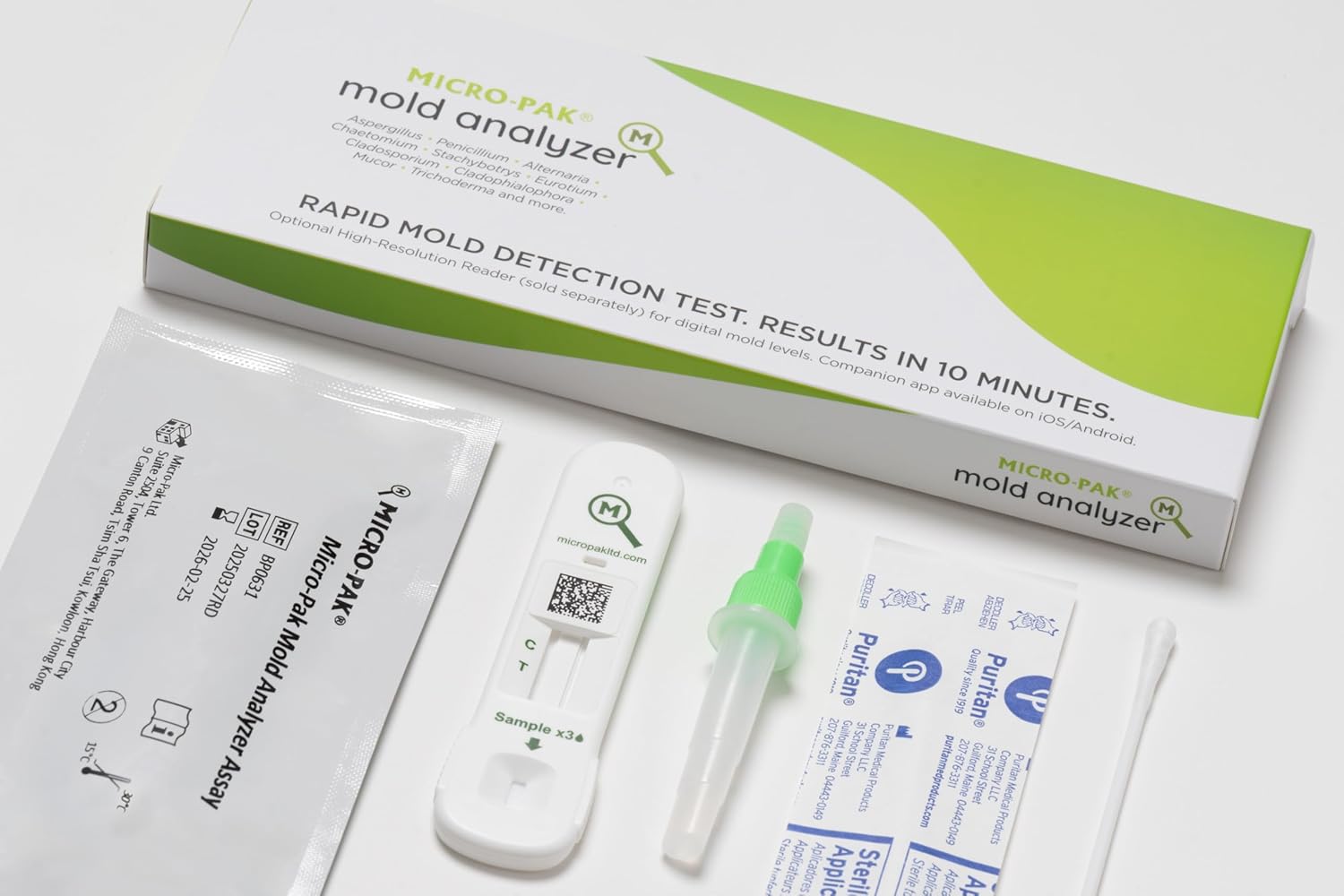 Mold Analyzer - Easy At-Home & Professional Mold Detection Kit with Fast, Accurate 10-Minute Results, DIY Testing Kit for Homes, Apartments, Bathrooms, HVAC & More (1 Pack)
