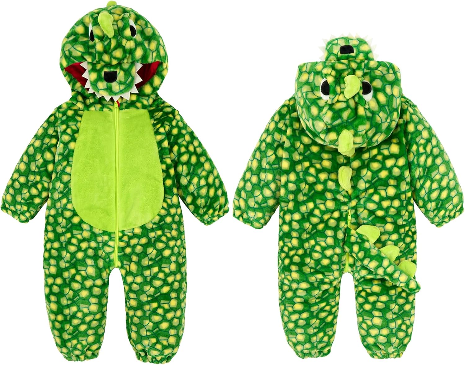 LOLANTA Toddler Dinosaur Animal Costume Unisex Baby Kids Flannel Hooded Romper Jumpsuit Dress Up Outfit - Image 6
