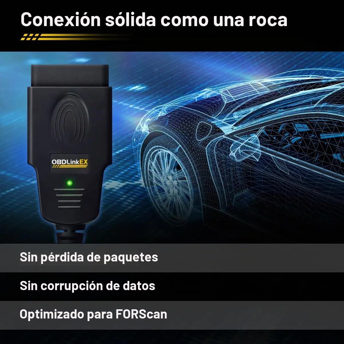 OBDLink ScanTool EX USB – Maleta/herramienta de diagnóstico automático profesional con varias marcas alimentadas por pila – Compatible con OBD2 / RenoLink/ForScan/MultiECUScan, Windows 10