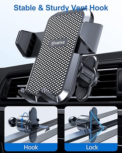 Miniatura 3 de vanva Soporte universal para ventilación de aire, compatible con teléfonos grandes y funda gruesa: soporte para teléfono celular para automóvil,
