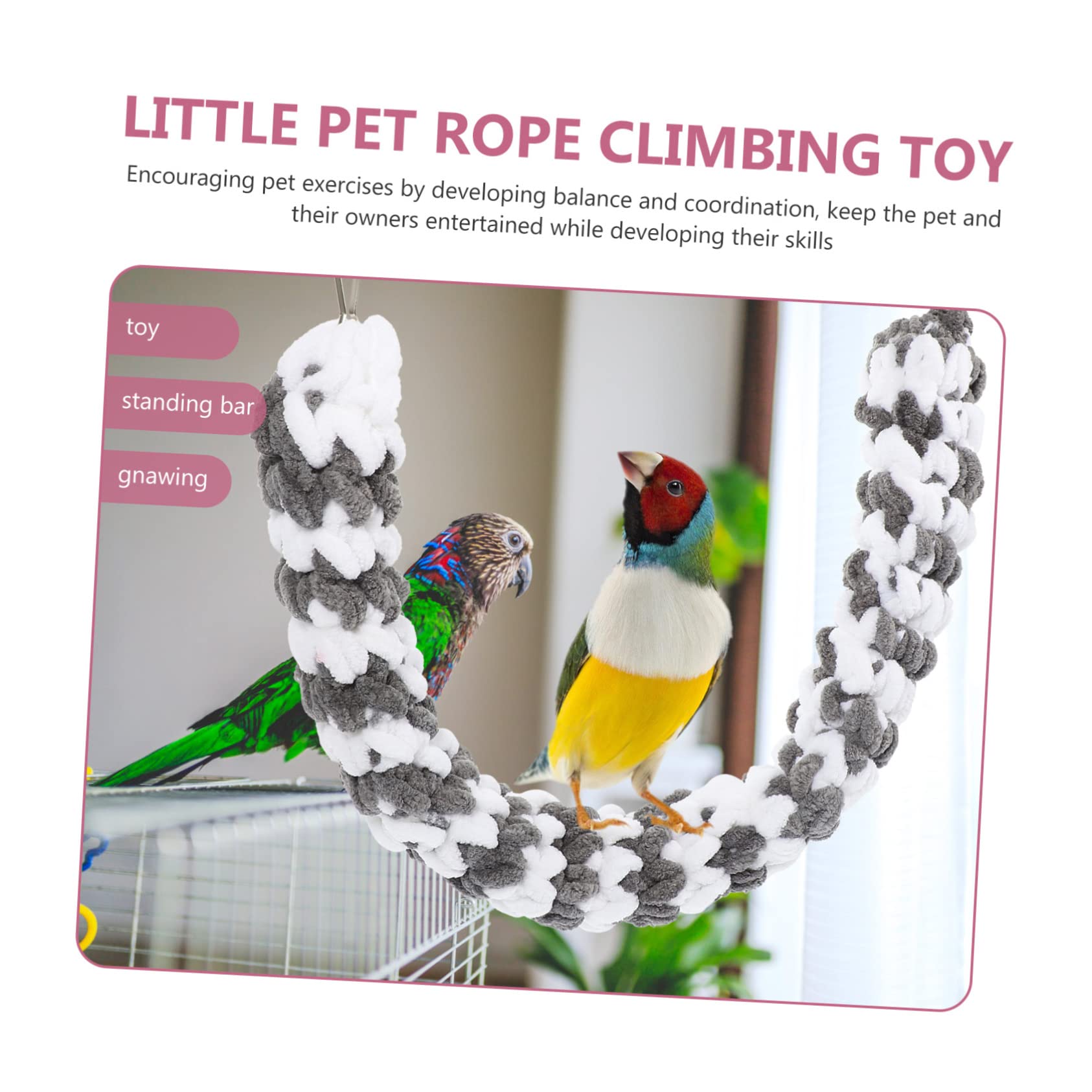 Angoily 5pièces Corde à Grimpe pour Hamster Et Petits Animaux Jouet pour Enrichissement Et Exercice Décoration Suspendue pour Cage Améliore Équilibre Et Le