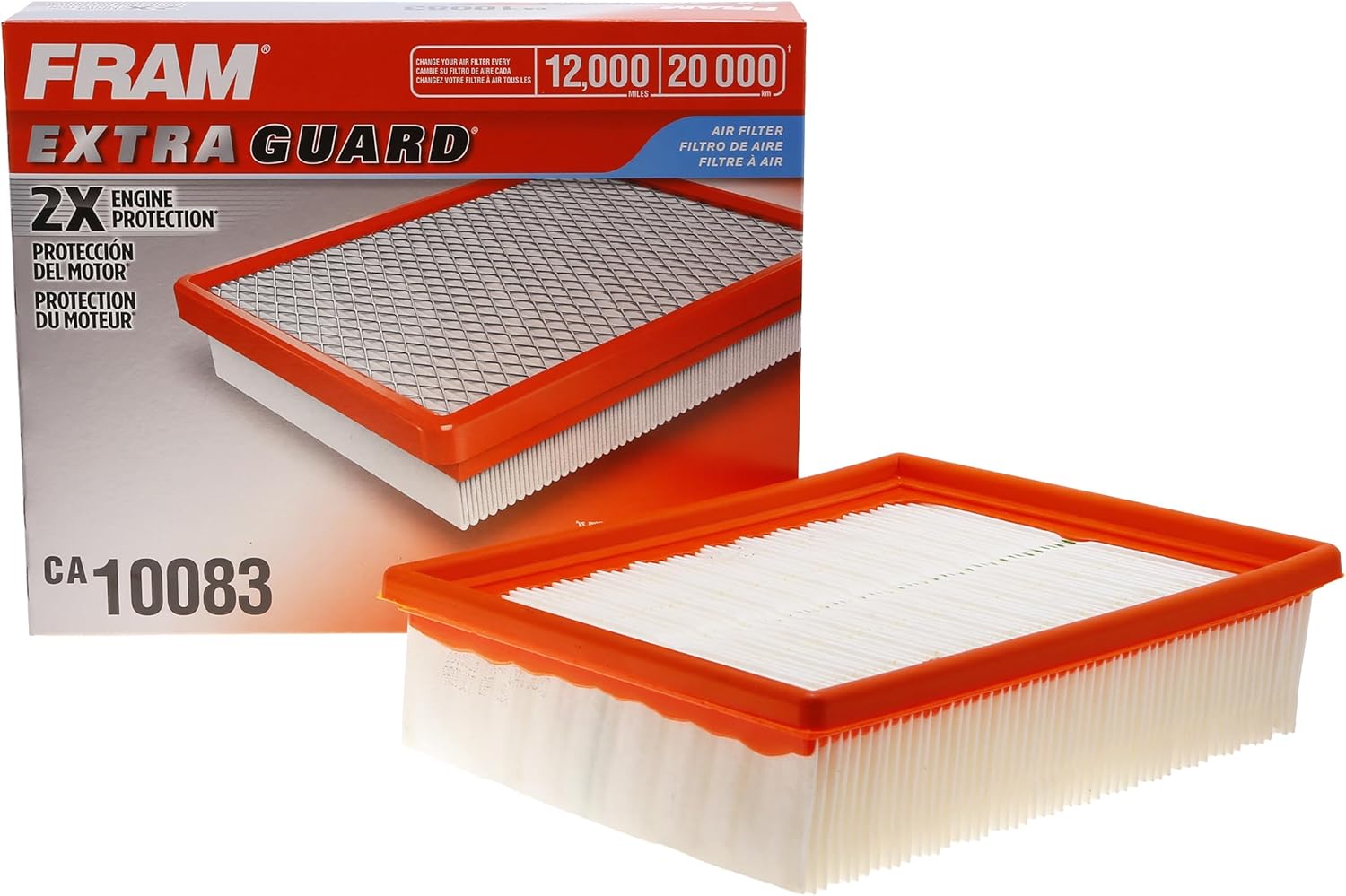 FRAM Extra Guard CA10083 Replacement Engine Air Filter for Select 2006-2010 Hyundai Sonata (2.4L), Provides Up to 12 Months or 12,000 Miles Filter Protection