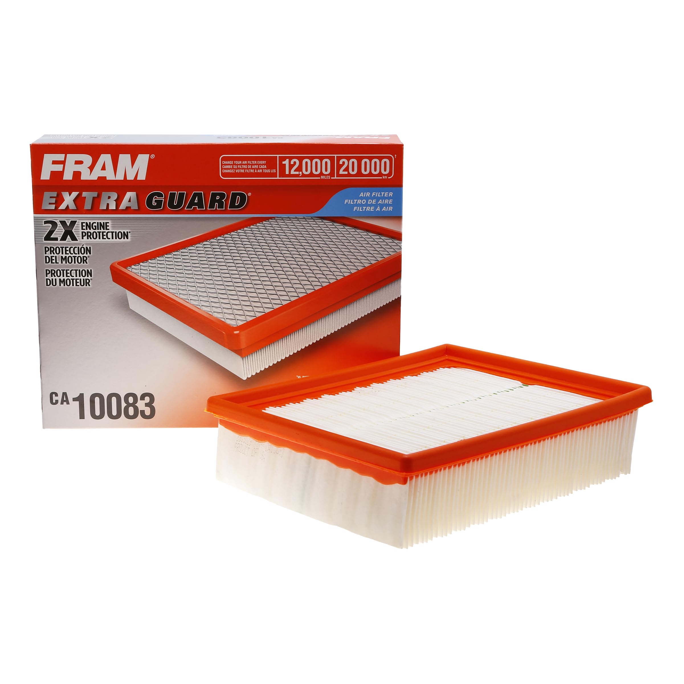 FRAM Extra Guard CA10083 Replacement Engine Air Filter for Select 2006-2010 Hyundai Sonata (2.4L), Provides Up to 12 Months or 12,000 Miles Filter Protection