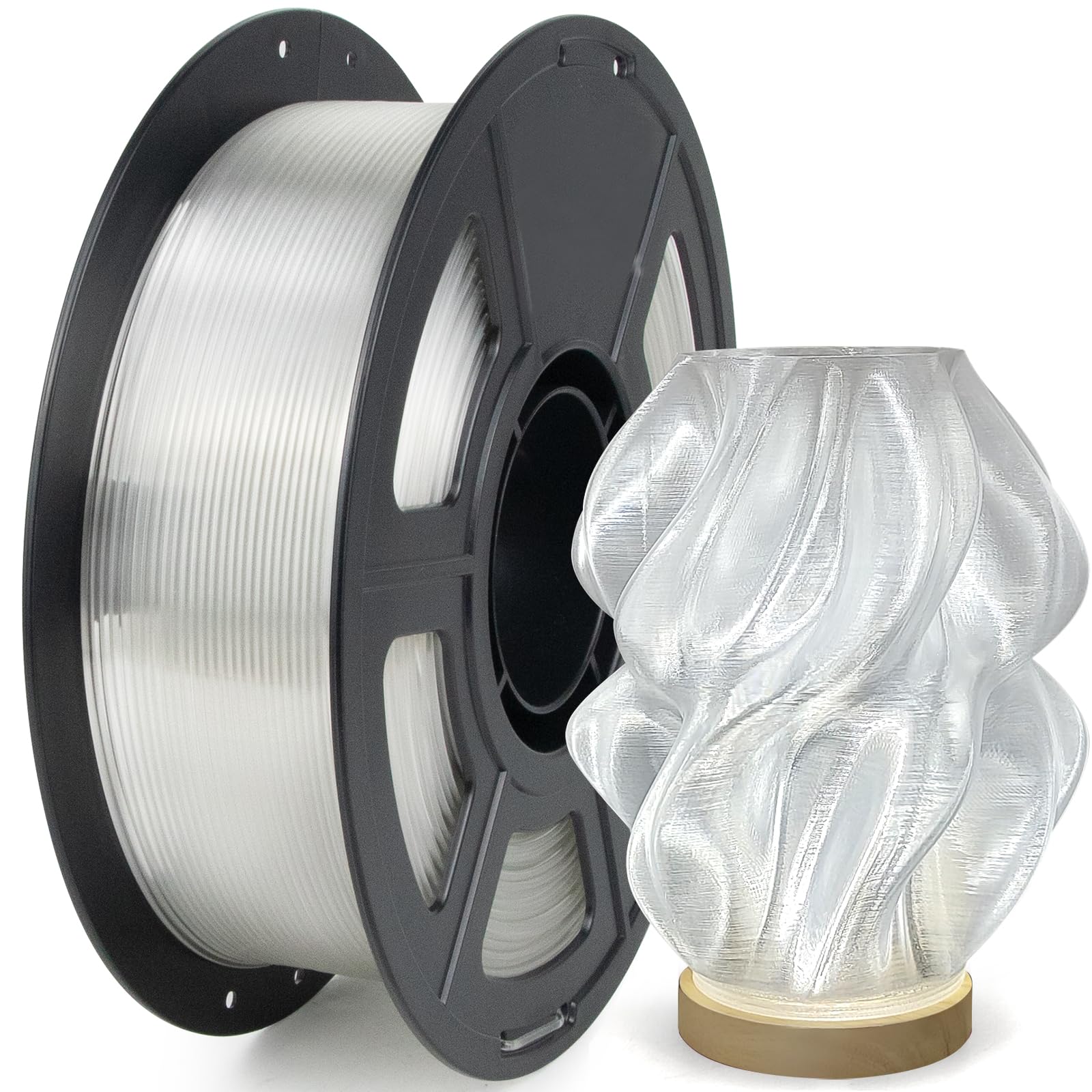 IEMAI PETG Filament 1.75mm, Transparent PETG 1Kg, High Speed 3D Drucker Filament, Maßgenauigkeit +/- 0,02 mm, Geeignet für den Druck von Lampenschirmen Dekorationen